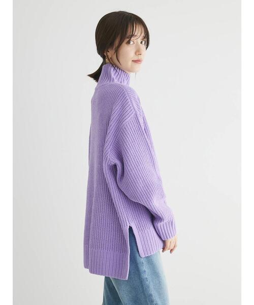 Green Parks（グリーンパークス）の「mokoモール畦ニット前後差プル