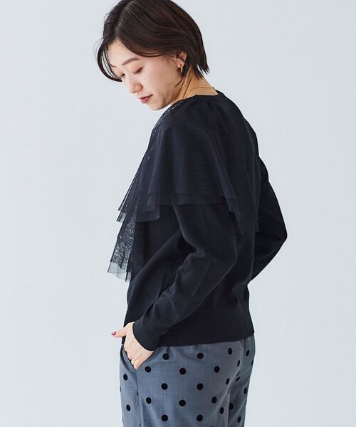le.coeur blanc（ルクールブラン）の「アシメチュールニット（ニット/セーター・レディース・ブラック/グレー/オフホワイト・38）」の2枚目の写真