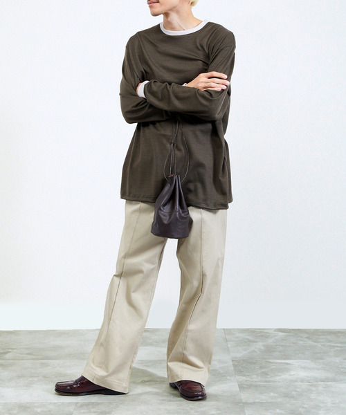 And A（アンドエー）の「And A アンドエー / FINE LEATHER DRAWSTRING BAG【S】牛革巾着バッグ バケツバッグ / AA-A23U001（トートバッグ・メンズ・ブラック/ダークブラウン/オフホワイト・FREE）」の18枚目の写真