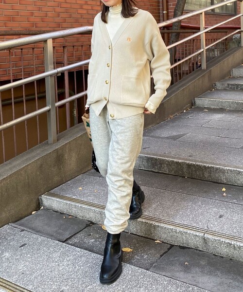 fredy emue（フレディエミュ）の「FR刺繍ミディ片畦カーディガン（カーディガン/ボレロ・レディース・ライトグリーン/ピンク/グレー/ライトベージュ・38）」の5枚目の写真