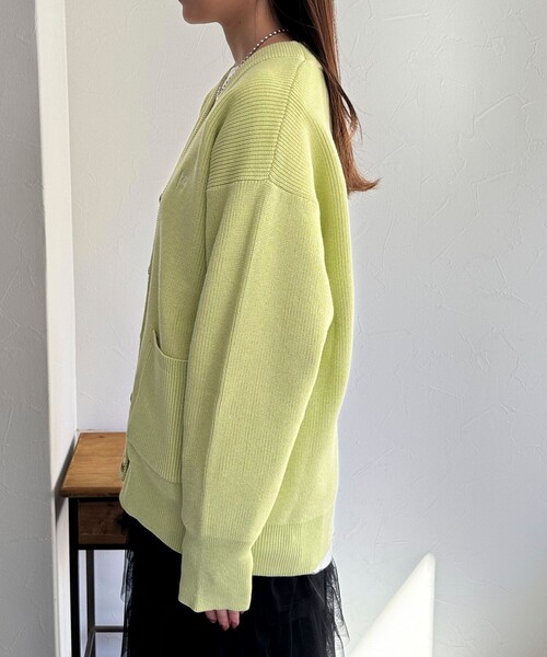 fredy emue（フレディエミュ）の「FR刺繍ミディ片畦カーディガン（カーディガン/ボレロ・レディース・ライトグリーン/ピンク/グレー/ライトベージュ・38）」の11枚目の写真