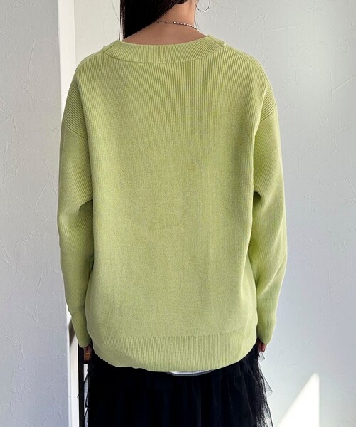 fredy emue（フレディエミュ）の「FR刺繍ミディ片畦カーディガン（カーディガン/ボレロ・レディース・ライトグリーン/ピンク/グレー/ライトベージュ・38）」の12枚目の写真