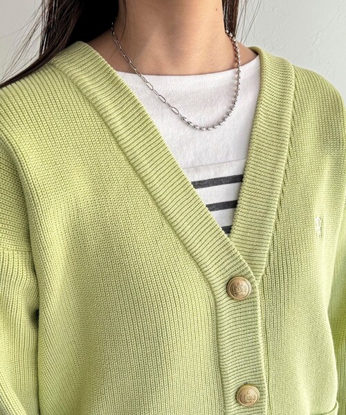 fredy emue（フレディエミュ）の「FR刺繍ミディ片畦カーディガン（カーディガン/ボレロ・レディース・ライトグリーン/ピンク/グレー/ライトベージュ・38）」の13枚目の写真