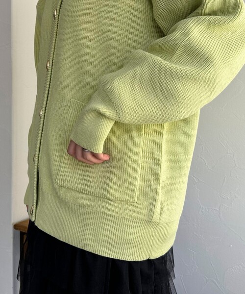 fredy emue（フレディエミュ）の「FR刺繍ミディ片畦カーディガン（カーディガン/ボレロ・レディース・ライトグリーン/ピンク/グレー/ライトベージュ・38）」の14枚目の写真