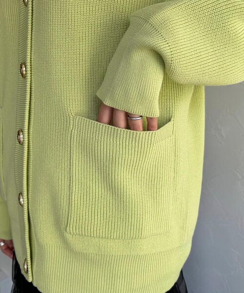 fredy emue（フレディエミュ）の「FR刺繍ミディ片畦カーディガン（カーディガン/ボレロ・レディース・ライトグリーン/ピンク/グレー/ライトベージュ・38）」の15枚目の写真