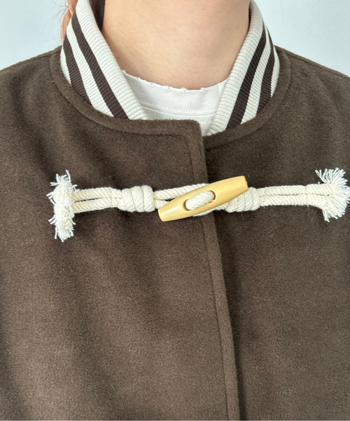 fano studios ロゴ刺繍スタジャン　fanostudios 即日発送 フェイクレザースリーブロゴスタジャン FD22W053【Fano Studios