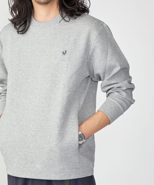 SHIPS（シップス）の「【WEB限定】SHIPS: テレワーク ビズ ワンポイントロゴ ハイゲージ ダブルニット スウェット（スウェット・メンズ・ブラック/グレー/ベージュ/ナチュラル・SMALL/MEDIUM/LARGE/X-LARGE）」の2枚目の写真