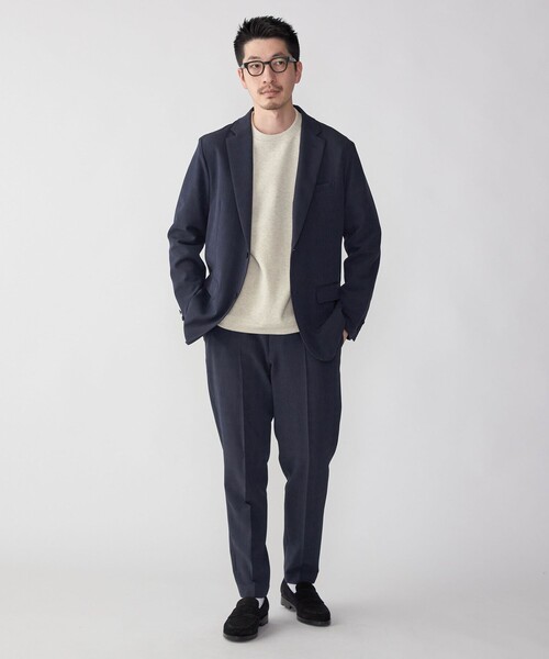 SHIPS（シップス）の「【WEB限定】SHIPS: テレワーク ビズ ワンポイントロゴ ハイゲージ ダブルニット スウェット（スウェット・メンズ・ブラック/グレー/ベージュ/ナチュラル・SMALL/MEDIUM/LARGE/X-LARGE）」の6枚目の写真