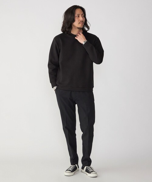 SHIPS（シップス）の「【WEB限定】SHIPS: テレワーク ビズ ワンポイントロゴ ハイゲージ ダブルニット スウェット（スウェット・メンズ・ブラック/グレー/ベージュ/ナチュラル・SMALL/MEDIUM/LARGE/X-LARGE）」の8枚目の写真