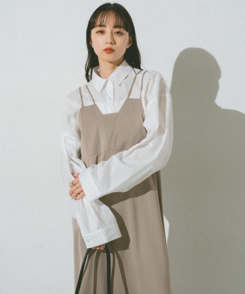 VANNIE U(ヴァニーユー)の「デザインナローキャミワンピース(ワンピース・レディース・ブラック/ベージュ・FREE)」の20枚目の写真