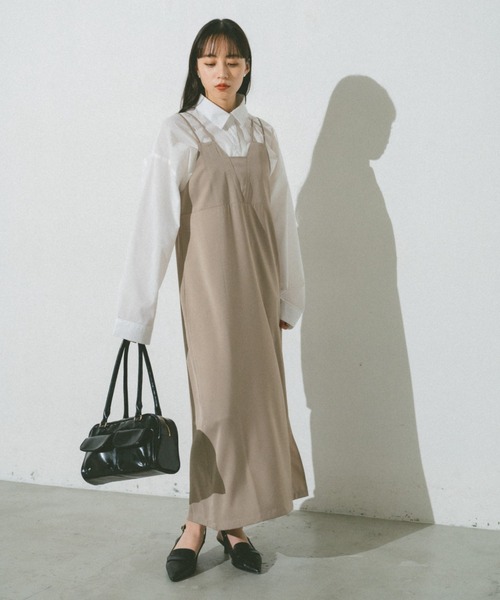 VANNIE U(ヴァニーユー)の「デザインナローキャミワンピース(ワンピース・レディース・ブラック/ベージュ・FREE)」の19枚目の写真