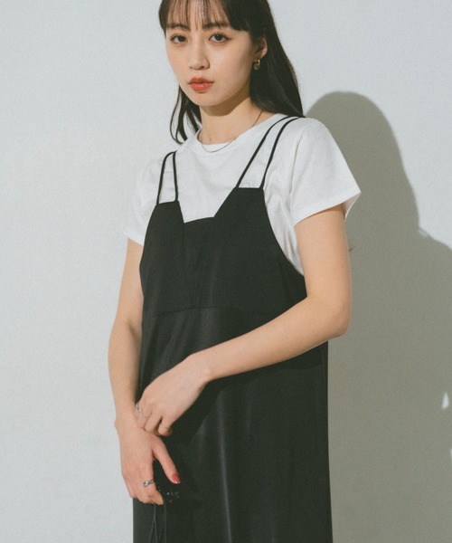 VANNIE U(ヴァニーユー)の「デザインナローキャミワンピース(ワンピース・レディース・ブラック/ベージュ・FREE)」の13枚目の写真