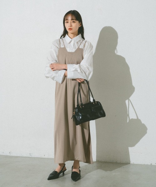 VANNIE U(ヴァニーユー)の「デザインナローキャミワンピース(ワンピース・レディース・ブラック/ベージュ・FREE)」の22枚目の写真