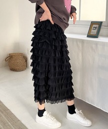 チュールフリルだんだんスカート