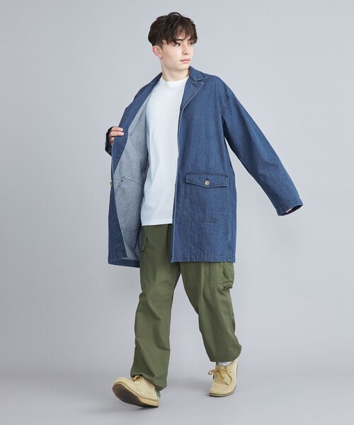 coen（コーエン）の「ショップコート（ステンカラーコート・メンズ・ダークグレー/コバルトブルー/ネイビー/オフホワイト・S/M/L）」の6枚目の写真