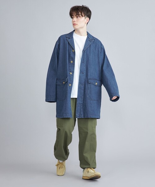 coen（コーエン）の「ショップコート（ステンカラーコート・メンズ・ダークグレー/コバルトブルー/ネイビー/オフホワイト・S/M/L）」の9枚目の写真