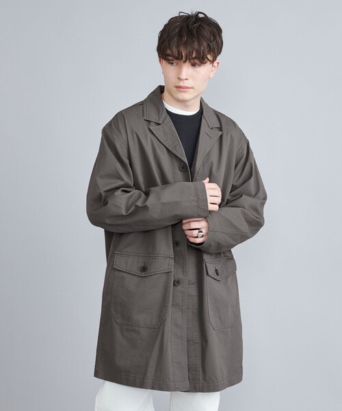 coen（コーエン）の「ショップコート（ステンカラーコート・メンズ・ダークグレー/コバルトブルー/ネイビー/オフホワイト・S/M/L）」の12枚目の写真