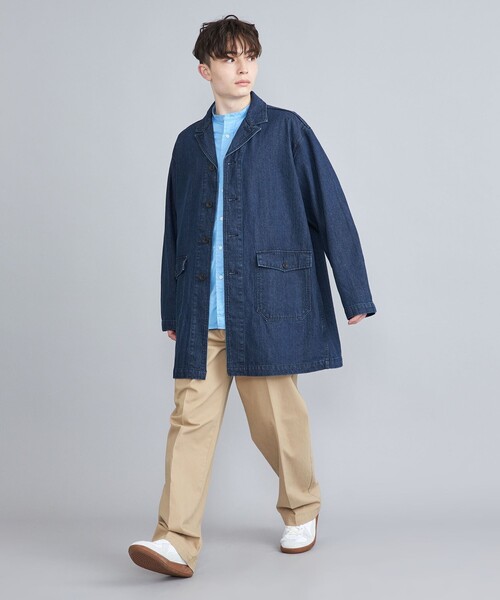 coen（コーエン）の「ショップコート（ステンカラーコート・メンズ・ダークグレー/コバルトブルー/ネイビー/オフホワイト・S/M/L）」の16枚目の写真