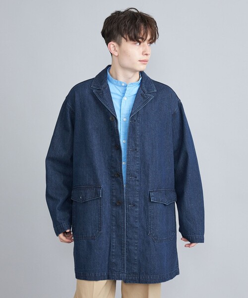 coen（コーエン）の「ショップコート（ステンカラーコート・メンズ・ダークグレー/コバルトブルー/ネイビー/オフホワイト・S/M/L）」の17枚目の写真