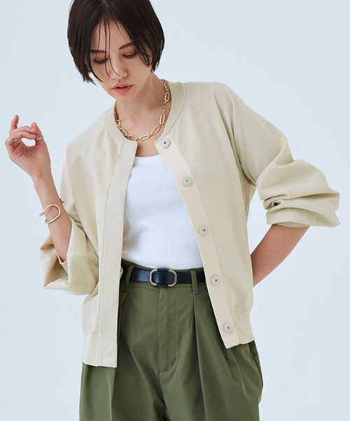 RASW（ラス）の「[RASW]ボリュームスリーブニットブルゾン（ブルゾン・レディース・ブラック/アイボリー・M/L）」の22枚目の写真