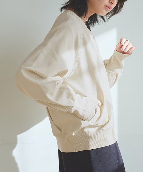 RASW（ラス）の「[RASW]ボリュームスリーブニットブルゾン（ブルゾン・レディース・ブラック/アイボリー・M/L）」の11枚目の写真