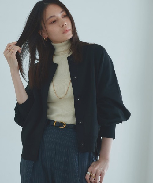 RASW（ラス）の「[RASW]ボリュームスリーブニットブルゾン（ブルゾン・レディース・ブラック/アイボリー・M/L）」の19枚目の写真