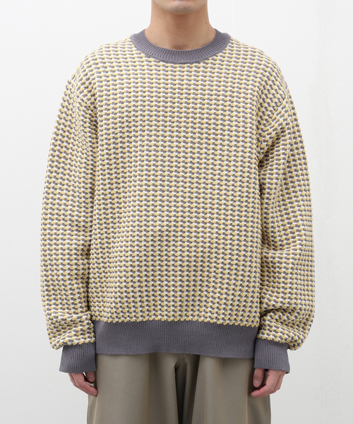 EDIFICE（エディフィス）の「Menta ツイード プルオーバー（ニット/セーター・メンズ・イエロー/ブルー/ブラック・LARGE/MEDIUM）」の3枚目の写真