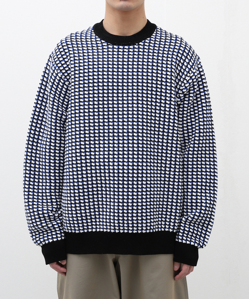 EDIFICE（エディフィス）の「Menta ツイード プルオーバー（ニット/セーター・メンズ・イエロー/ブルー/ブラック・LARGE/MEDIUM）」の5枚目の写真