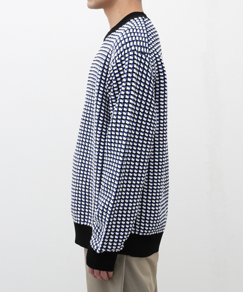 EDIFICE（エディフィス）の「Menta ツイード プルオーバー（ニット/セーター・メンズ・イエロー/ブルー/ブラック・LARGE/MEDIUM）」の6枚目の写真