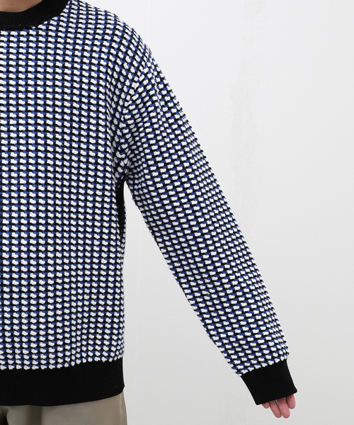 EDIFICE（エディフィス）の「Menta ツイード プルオーバー（ニット/セーター・メンズ・イエロー/ブルー/ブラック・LARGE/MEDIUM）」の10枚目の写真