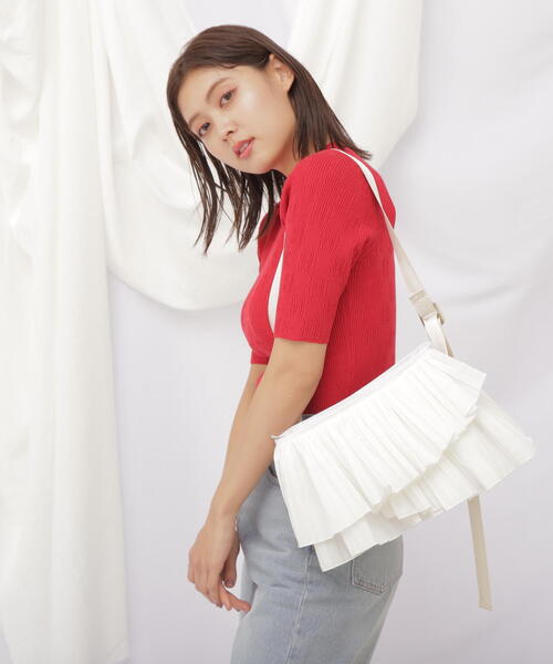 JILL by JILL STUART(ジルバイジルスチュアート)の「◇プリーツボディーバッグ(ボディバッグ/ウエストポーチ・レディース・ホワイト/グレー/ブラック・FREE)」の21枚目の写真