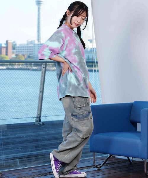 THE NORTH FACE(ザノースフェイス)の「THE NORTH FACE/ザ・ノース・フェイス 半袖Tシャツ ビックシルエット タイダイ柄 NT32435(Tシャツ/カットソー・レディース・パープル/グレー/アクア/ライトパープル・S/M/L/XL/XS)」の18枚目の写真