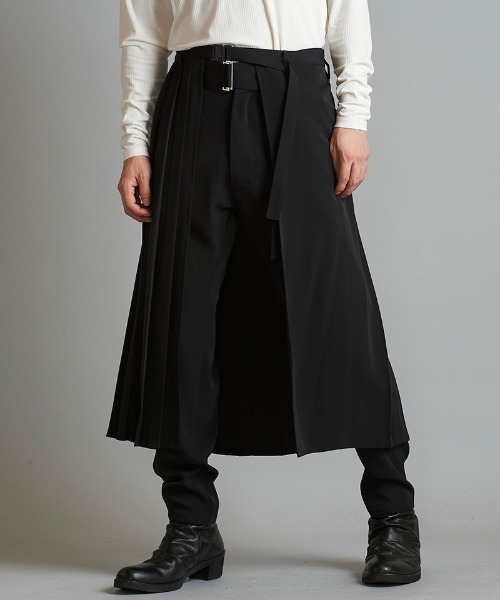 NO ID.(ノーアイディ)の「mp12055- プリーツラップスカート(スカート・メンズ・ブラック/グレー/ネイビー・ONE SIZE)」の22枚目の写真