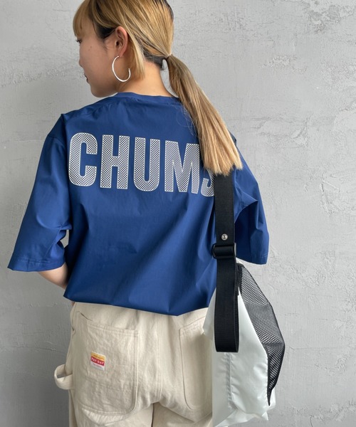 CHUMS（チャムス）の「【WEB限定】[CHUMS/チャムス] エアトレイル ストレッチ バックロゴ ショートスリーブTシャツ（Tシャツ/カットソー・レディース・ブラック/ネイビー/ベージュ・XL/M/L）」の3枚目の写真