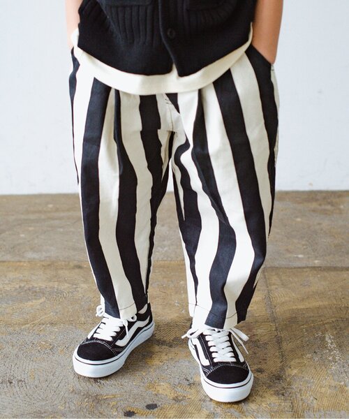 p.premier（ピードットプルミエ）の「イロチ買いしたい総柄ツイルゆったりパンツ（その他パンツ・キッズ・ブラック/ブラウン/グリーン/ピンク/チェック/インディゴブルー/ストライプ・80/90/100/110/120/130/140）」の6枚目の写真