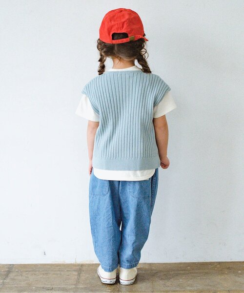 p.premier（ピードットプルミエ）の「イロチ買いしたい総柄ツイルゆったりパンツ（その他パンツ・キッズ・ブラック/ブラウン/グリーン/ピンク/チェック/インディゴブルー/ストライプ・80/90/100/110/120/130/140）」の9枚目の写真