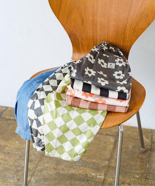 p.premier（ピードットプルミエ）の「イロチ買いしたい総柄ツイルゆったりパンツ（その他パンツ・キッズ・ブラック/ブラウン/グリーン/ピンク/チェック/インディゴブルー/ストライプ・80/90/100/110/120/130/140）」の18枚目の写真