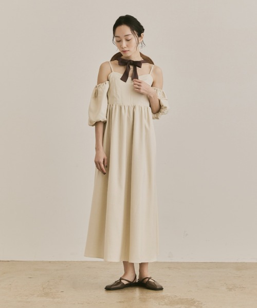 moi tytto 袖取り外しワンピース ナチュラル moi tytto(モイテュット)の「袖取り外しワンピース