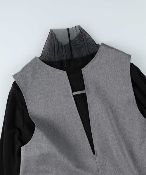 Right-on（ライトオン）の「【Remal】レイヤードワンピース（ワンピース・レディース・グレー/ブラック・フリー）」の10枚目の写真