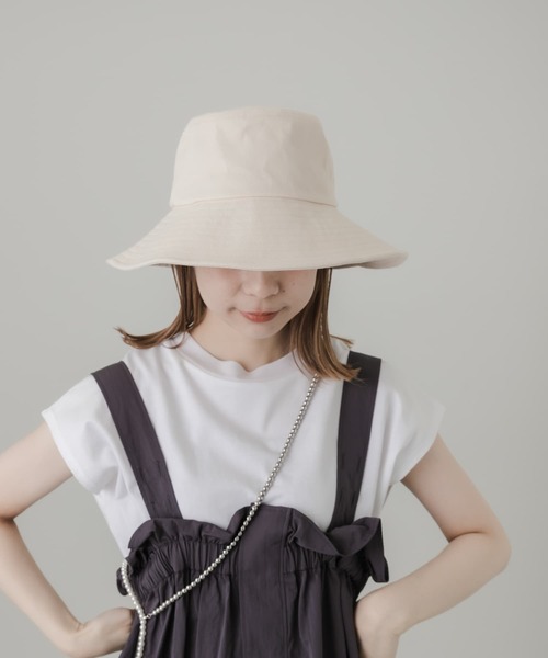 SMELLY（スメリー）の「コットンツイルワイドハット（ハット・レディース・ブラック/アイボリー・-）」の11枚目の写真