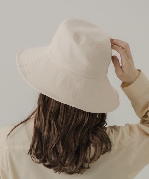 SMELLY（スメリー）の「コットンツイルワイドハット（ハット・レディース・ブラック/アイボリー・-）」の12枚目の写真