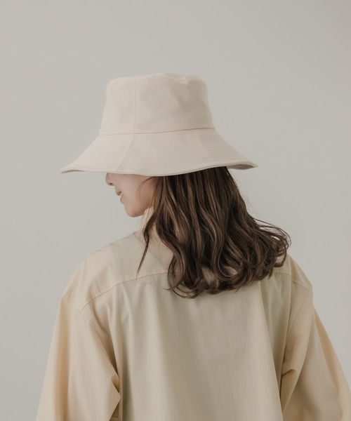 SMELLY（スメリー）の「コットンツイルワイドハット（ハット・レディース・ブラック/アイボリー・-）」の3枚目の写真