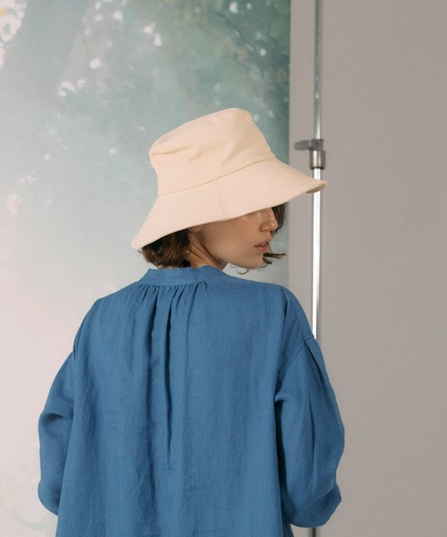 SMELLY（スメリー）の「コットンツイルワイドハット（ハット・レディース・ブラック/アイボリー・-）」の6枚目の写真