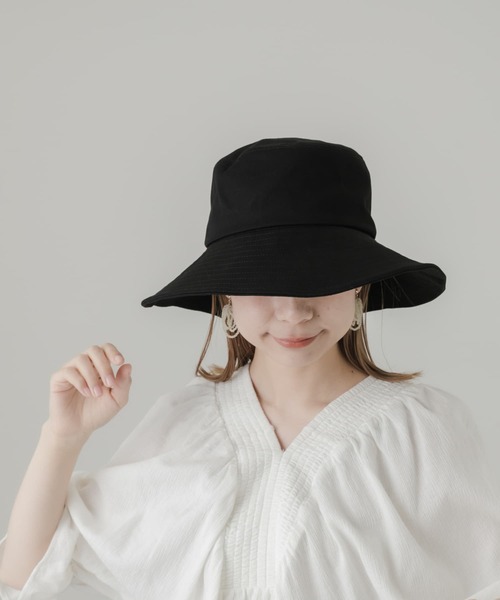 SMELLY（スメリー）の「コットンツイルワイドハット（ハット・レディース・ブラック/アイボリー・-）」の16枚目の写真