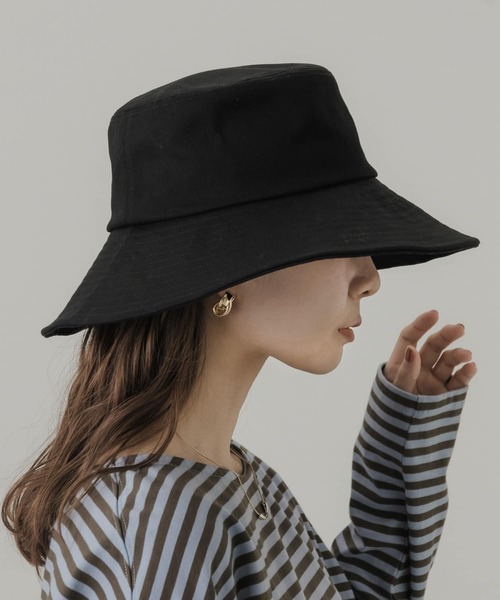 SMELLY（スメリー）の「コットンツイルワイドハット（ハット・レディース・ブラック/アイボリー・-）」の17枚目の写真