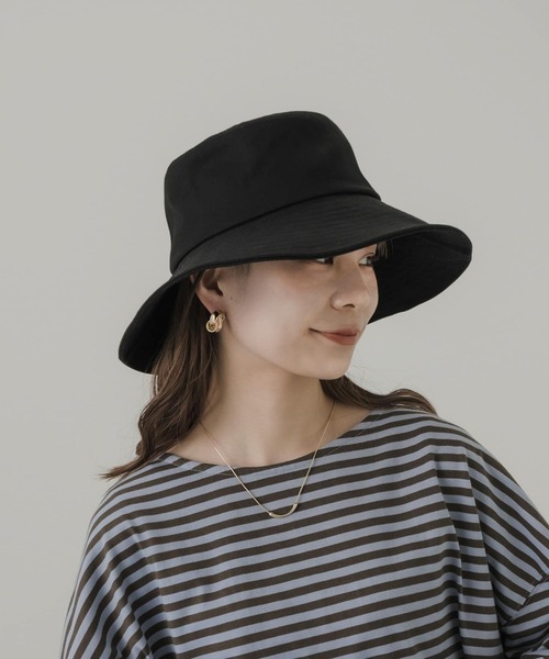 SMELLY（スメリー）の「コットンツイルワイドハット（ハット・レディース・ブラック/アイボリー・-）」の20枚目の写真
