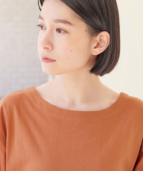 Viola e Viola(ヴィオラエヴィオラ)の「綿100% 袖レース切替Tシャツ(Tシャツ/カットソー・レディース・オレンジ/ホワイト/ブラック・LL/M/L/3L)」の15枚目の写真