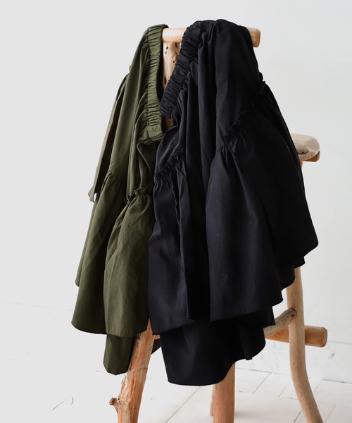 antiqua（アンティカ）の「ギャザースカート（スカート・キッズ・カーキ/ブラック・160/150/140）」の16枚目の写真