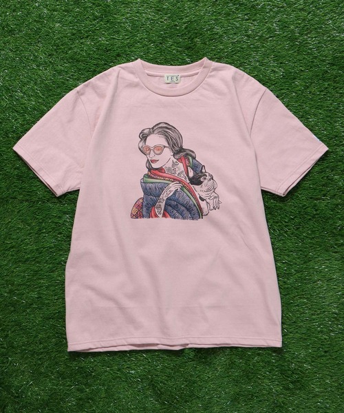 ALBEROBELLA 魚柄 ピンク Tシャツ OLLEBOREBLA 良品 ALBEROBELLO オレボレブラ アルベロベロ ぶた