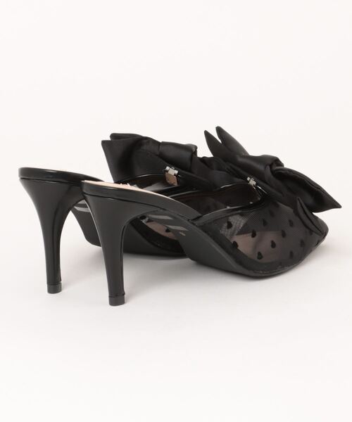 R&E（アールアンドイー）の「【24SS新作】【R&E】リボン付きドットチュールミュールパンプス（パンプス・レディース・アイボリー/ブラック・M/L/S）」の10枚目の写真